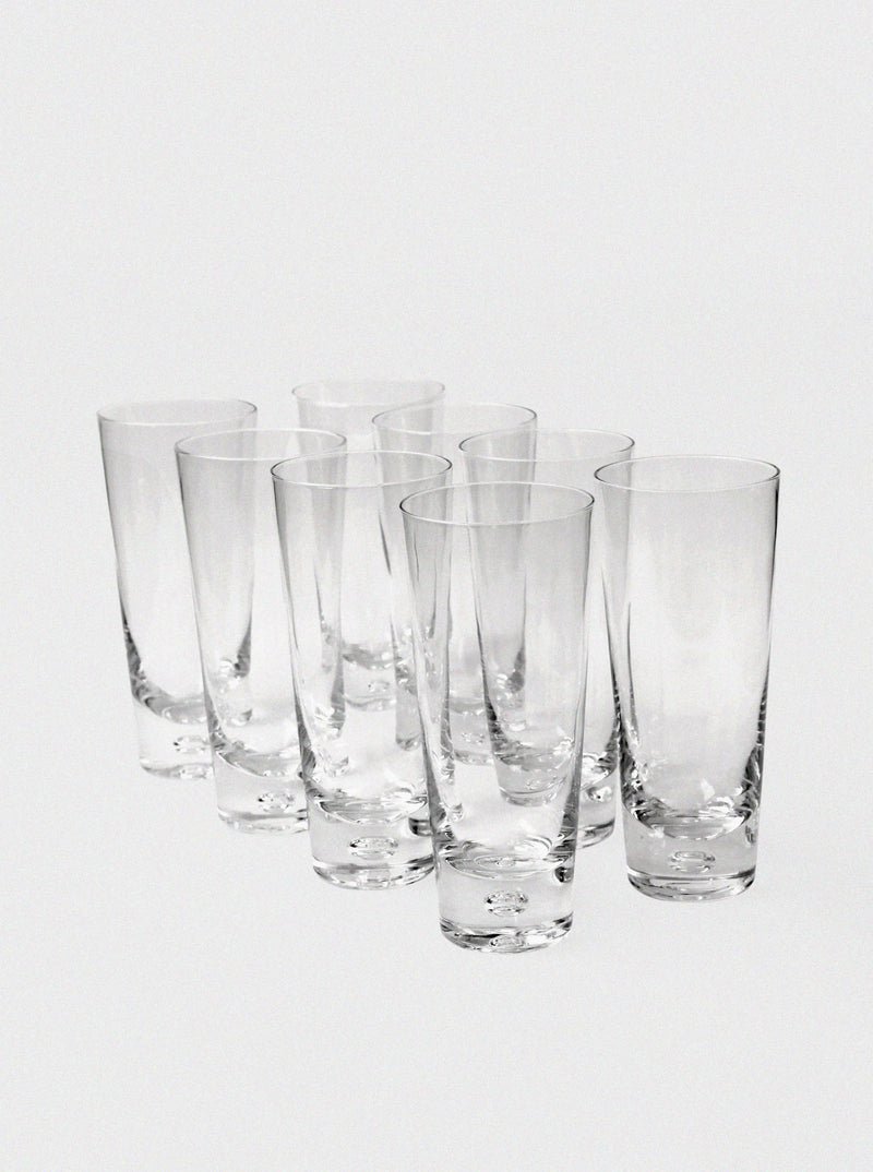 Walter Hickman Bubble Tall Drinking Glasses Set, For Kosta Boda, 1970s — detail view