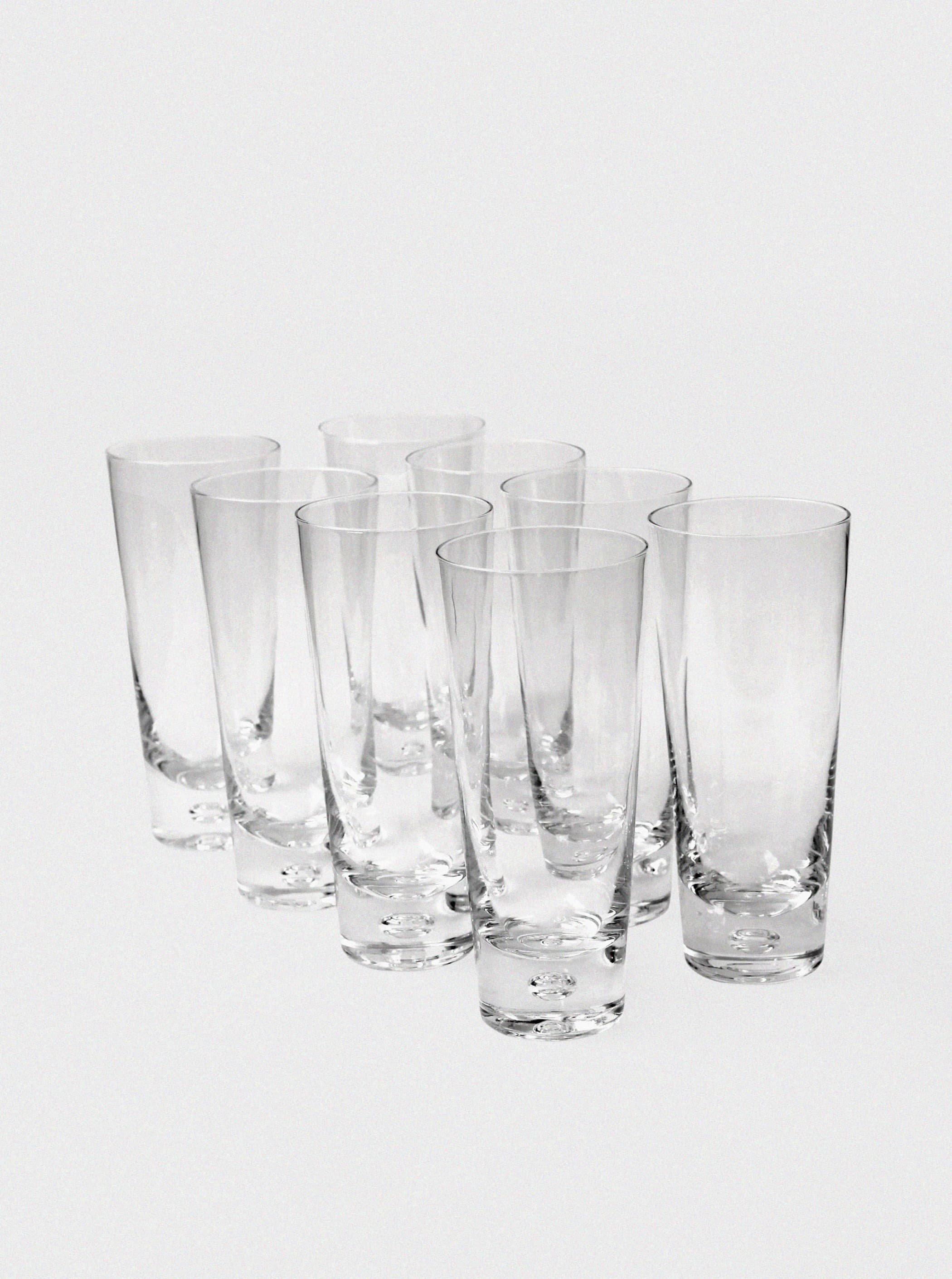 Walter Hickman Bubble Tall Drinking Glasses Set, For Kosta Boda, 1970s — detail view