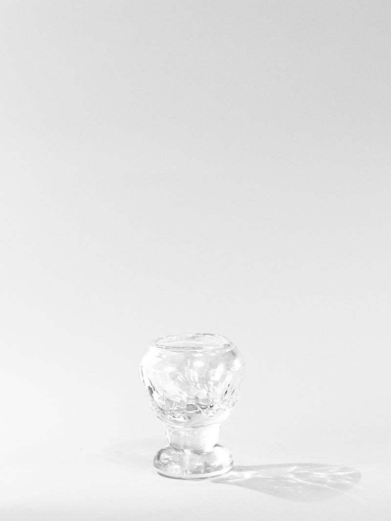 Organic Shaped Footed Table Glass — close-up of clear glass texture