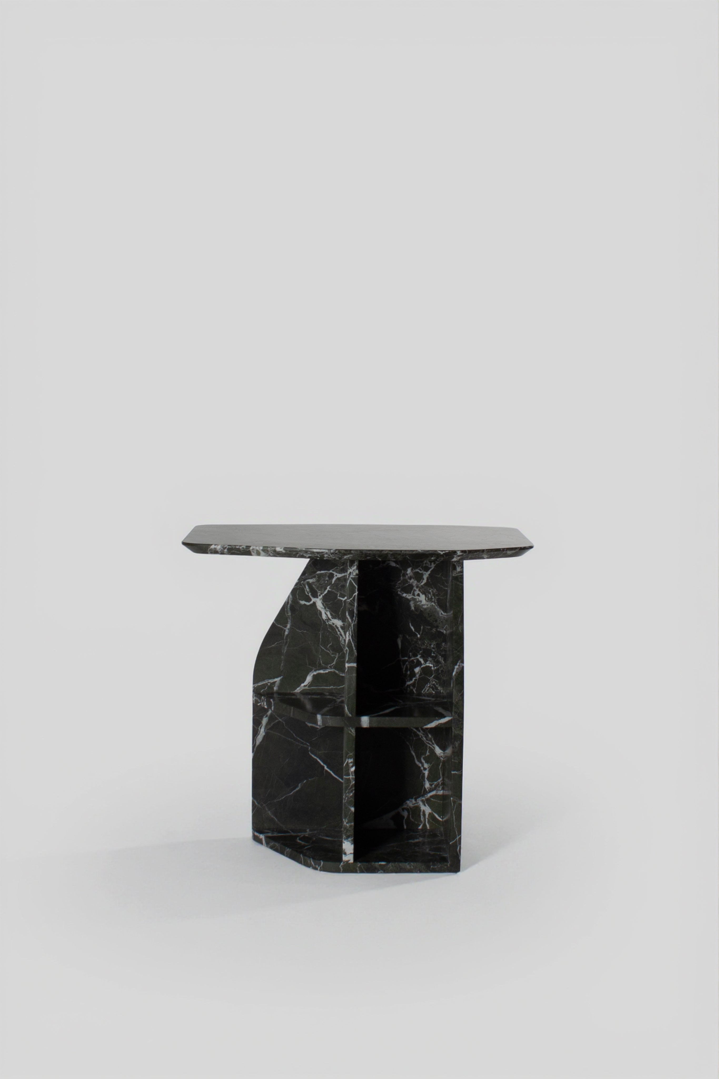 MATERA Side table in marble Verde Lepanto — view 10