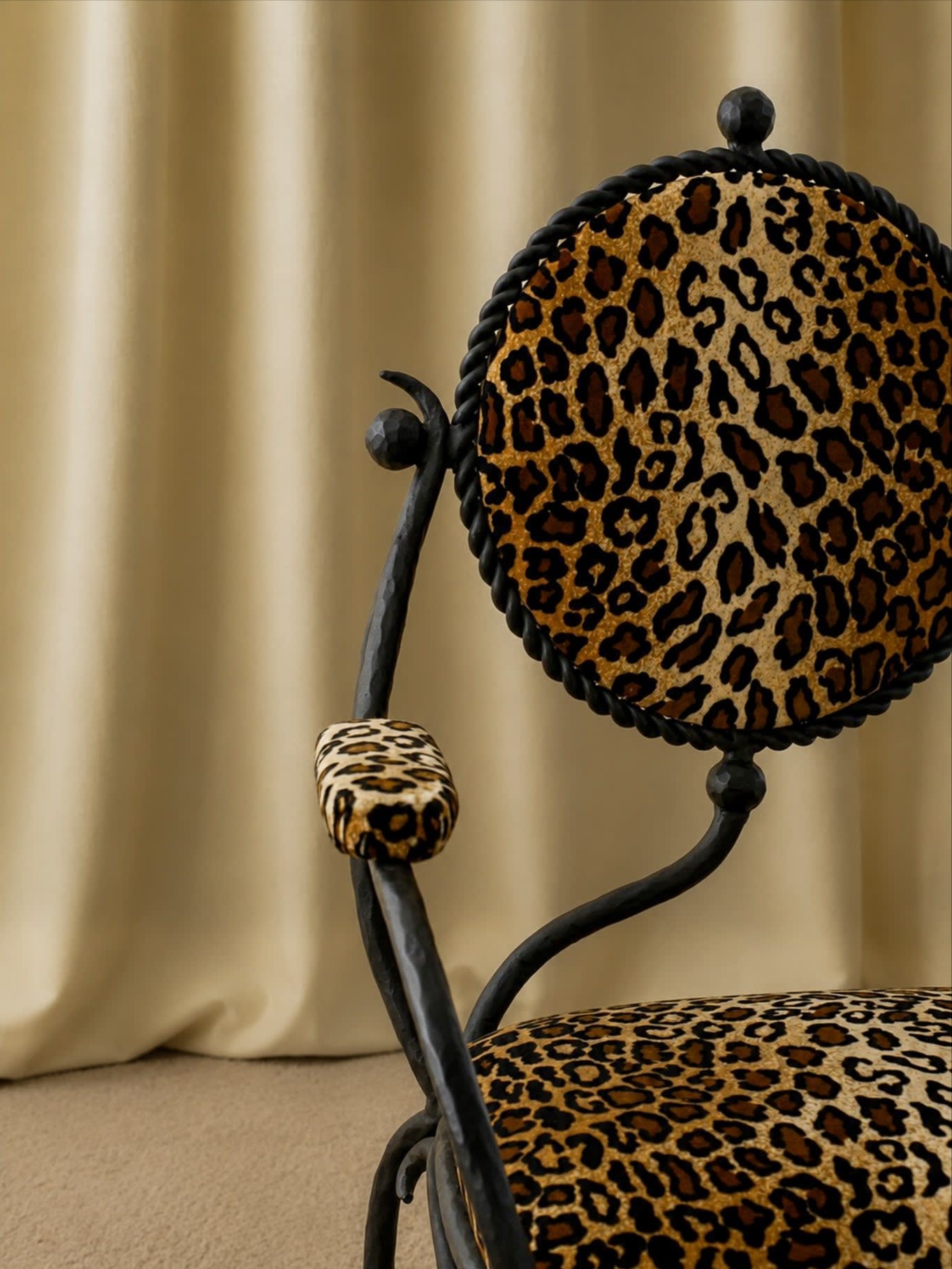 Pair of Galante Hammered Wrought Iron Armchairs — lifestyle setting
