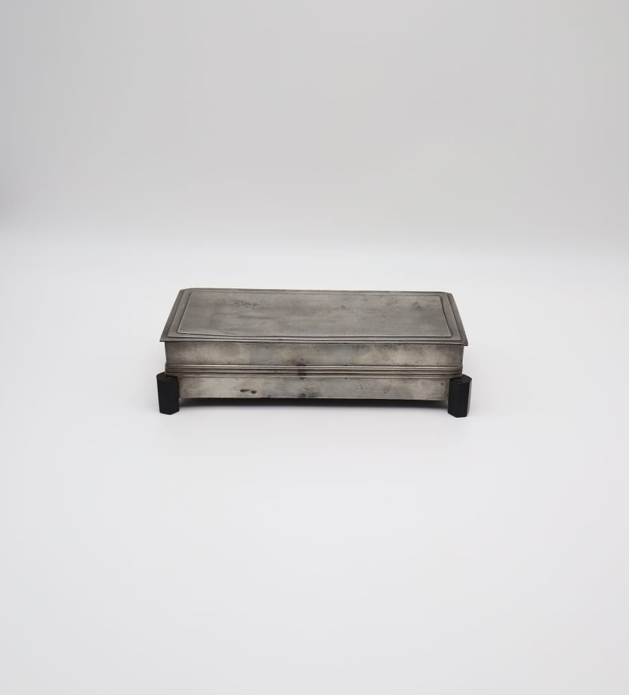 Antique George V Sterling Silver ‘Treasury’ Inkstand (c. 1910–1936) — side angle