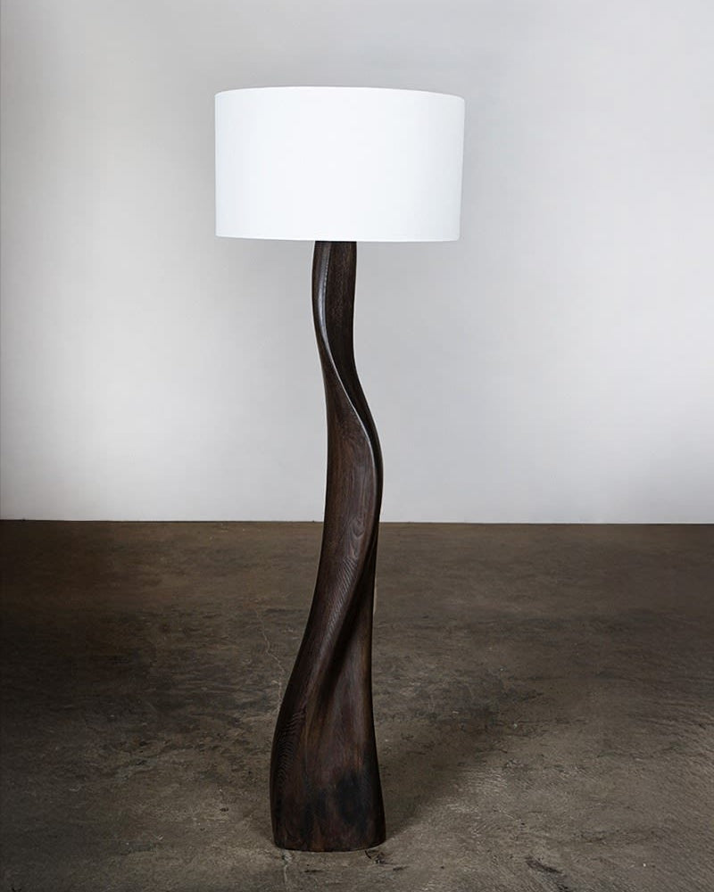Roman Floor Lamp in Ash, Saddle Oak Stain