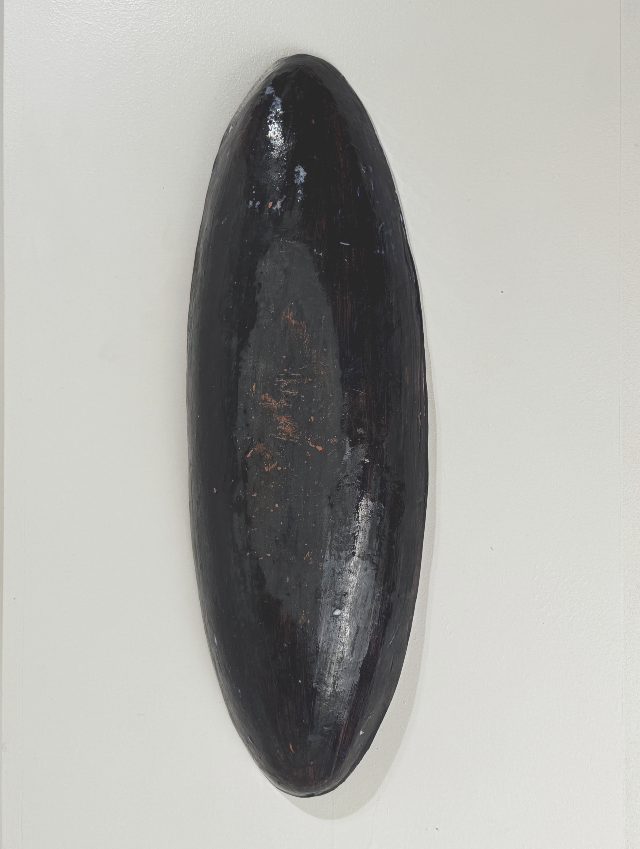 Large navette dish in glazed ceramic, signed Acly, France, 1964 — alternate view