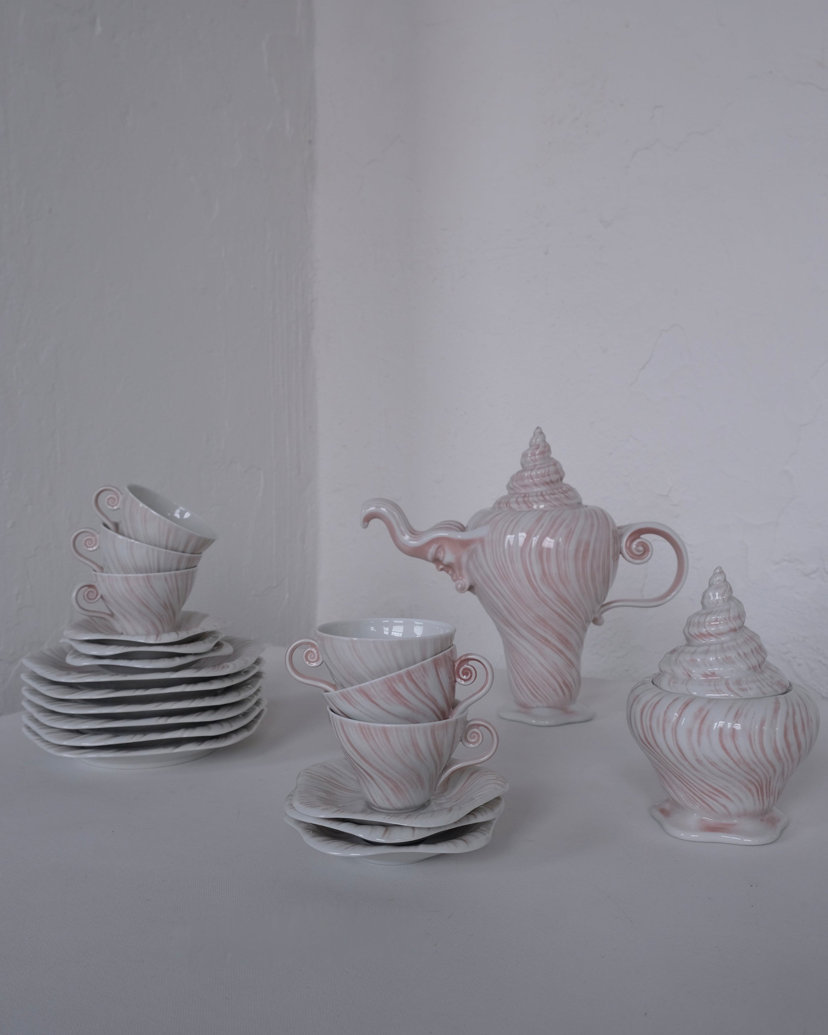 Service à café en porcelaine "Rose Triton" par Arje Griegst pour Royal Copenhagen, années 1970