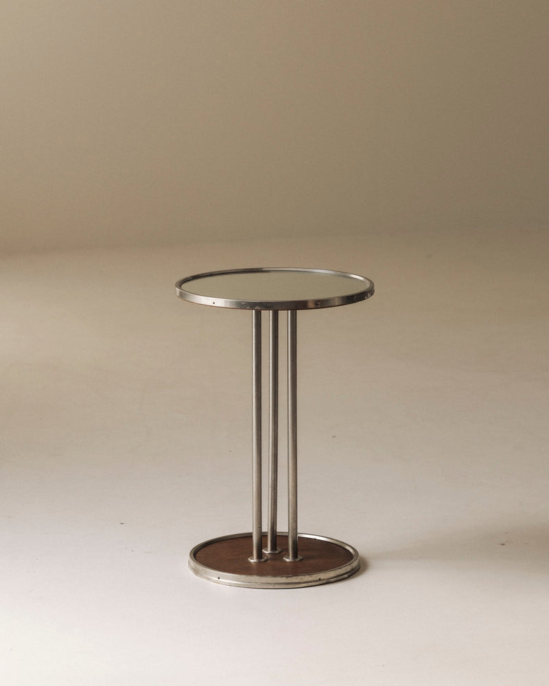 French Art Deco Mirrored Side Table, 1930s — detail view