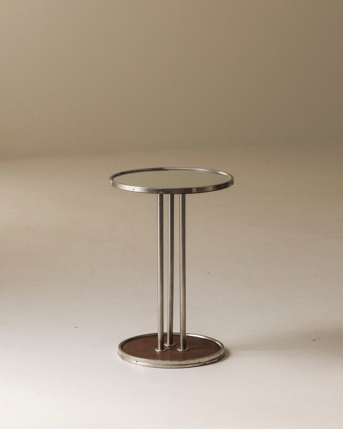 French Art Deco Mirrored Side Table, 1930s — detail view