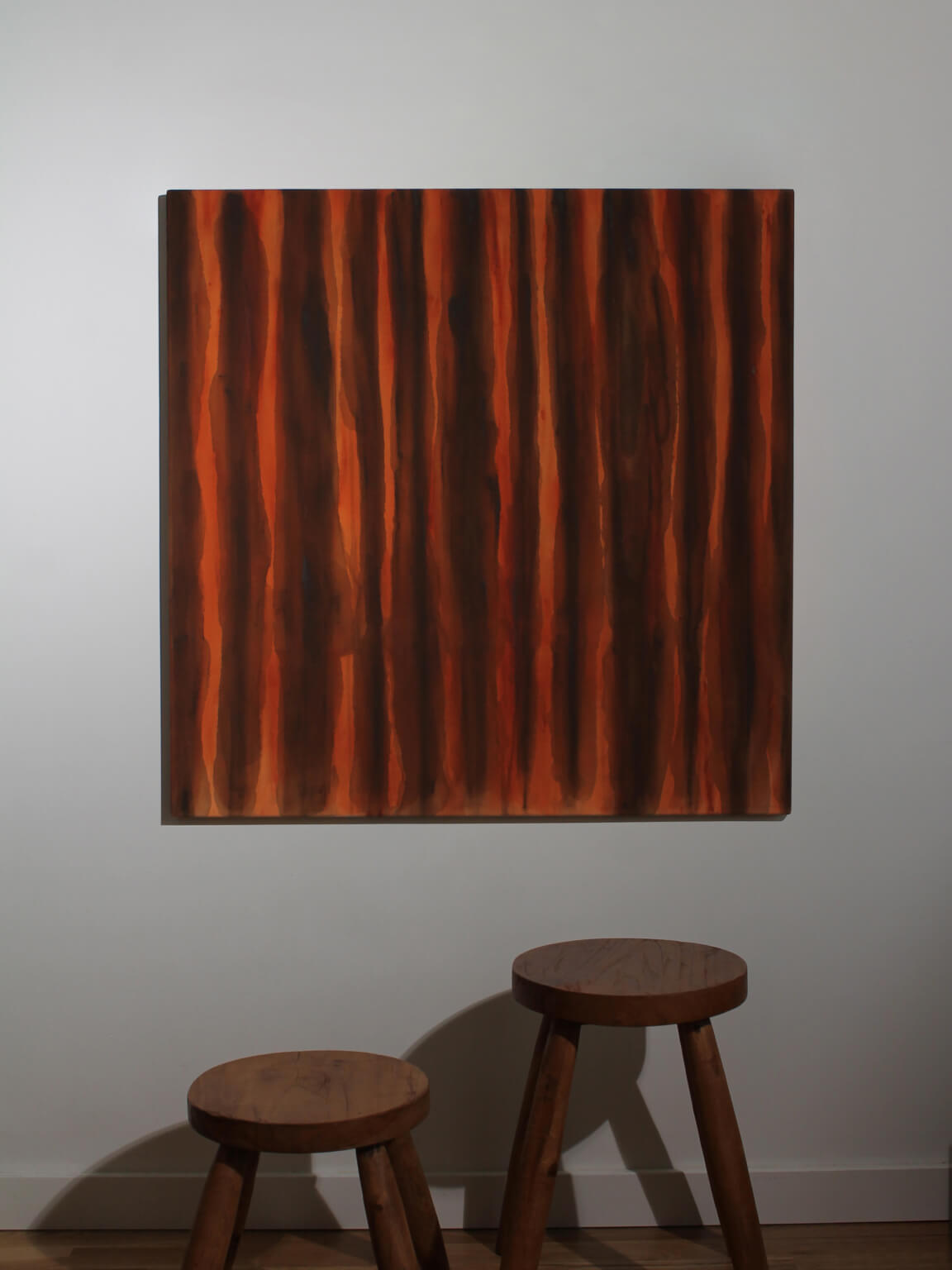 Vertical Organic Lines In Umber, Author Painting — detail view