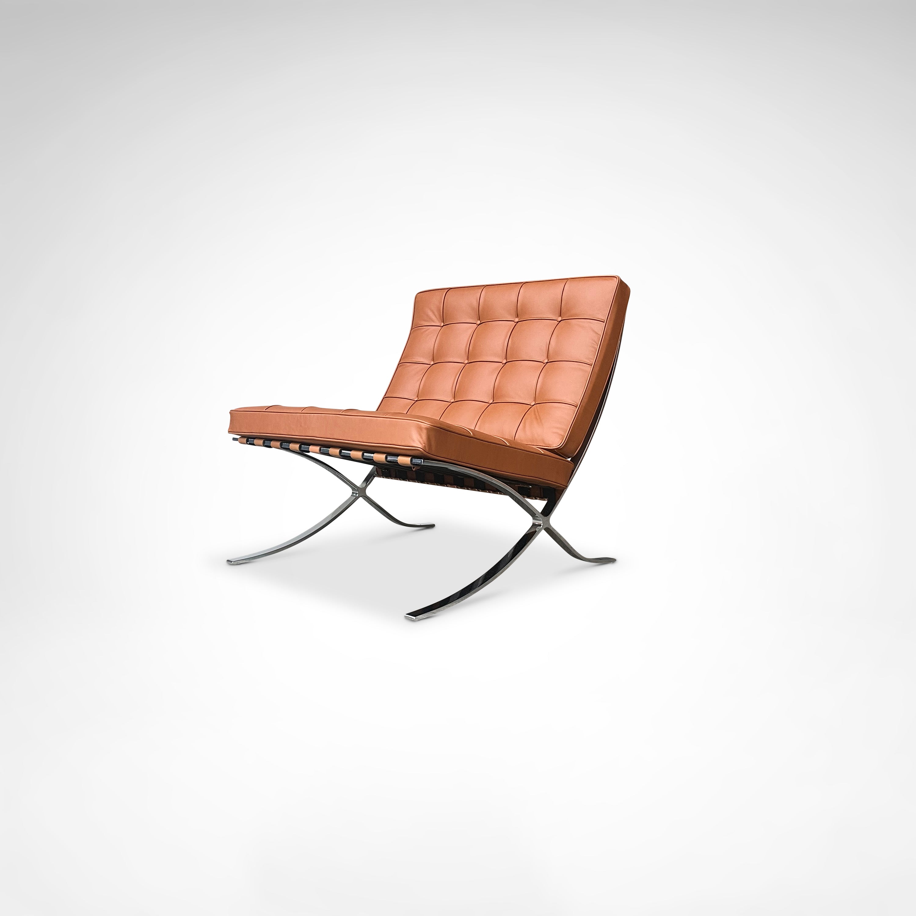 Barcelona lounge chair MR90 by Mies van der Rohe for Knoll — detail view