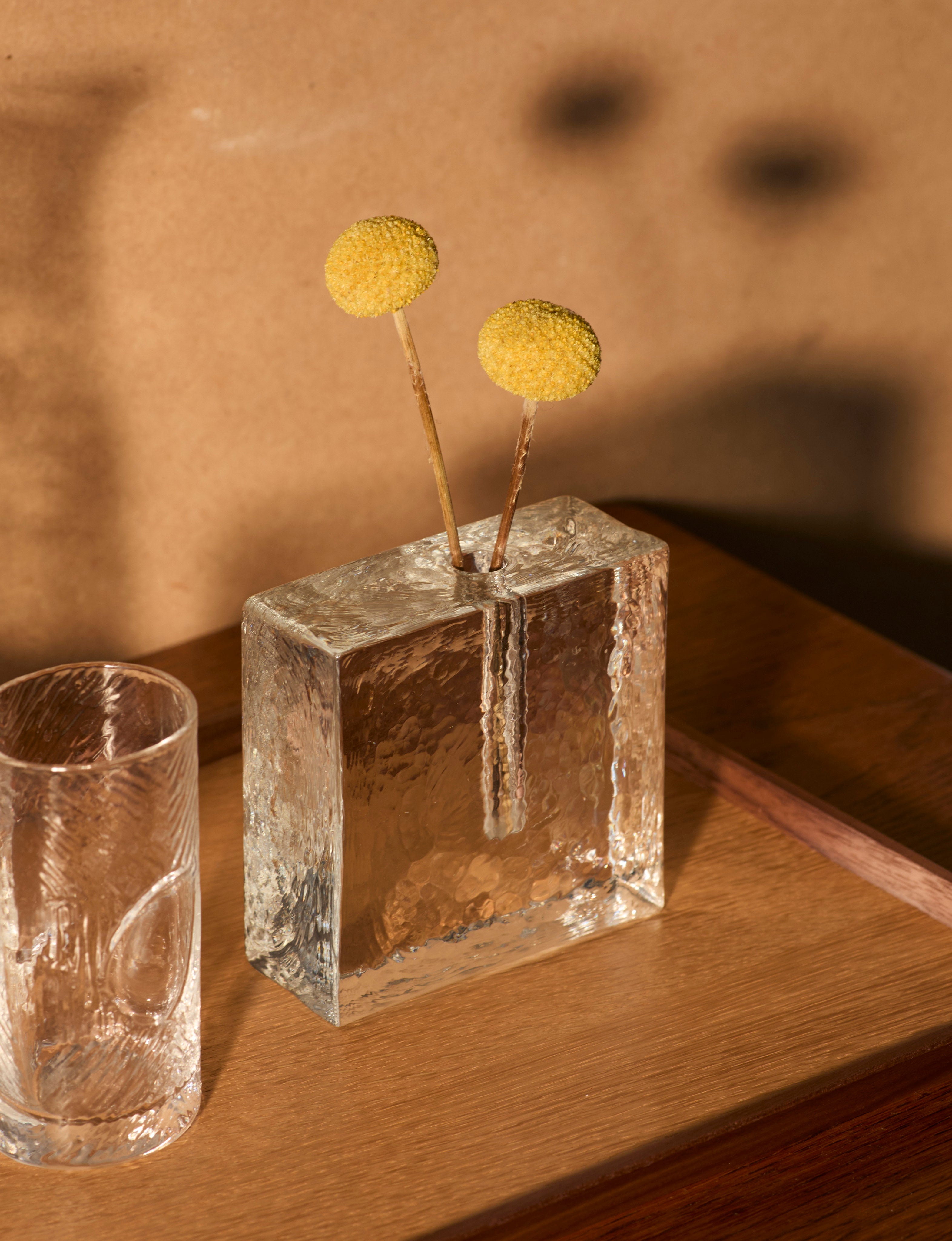 Block unifleur / stem vase in European glass (Medium) by DIG IN JAPAN | The Oblist
