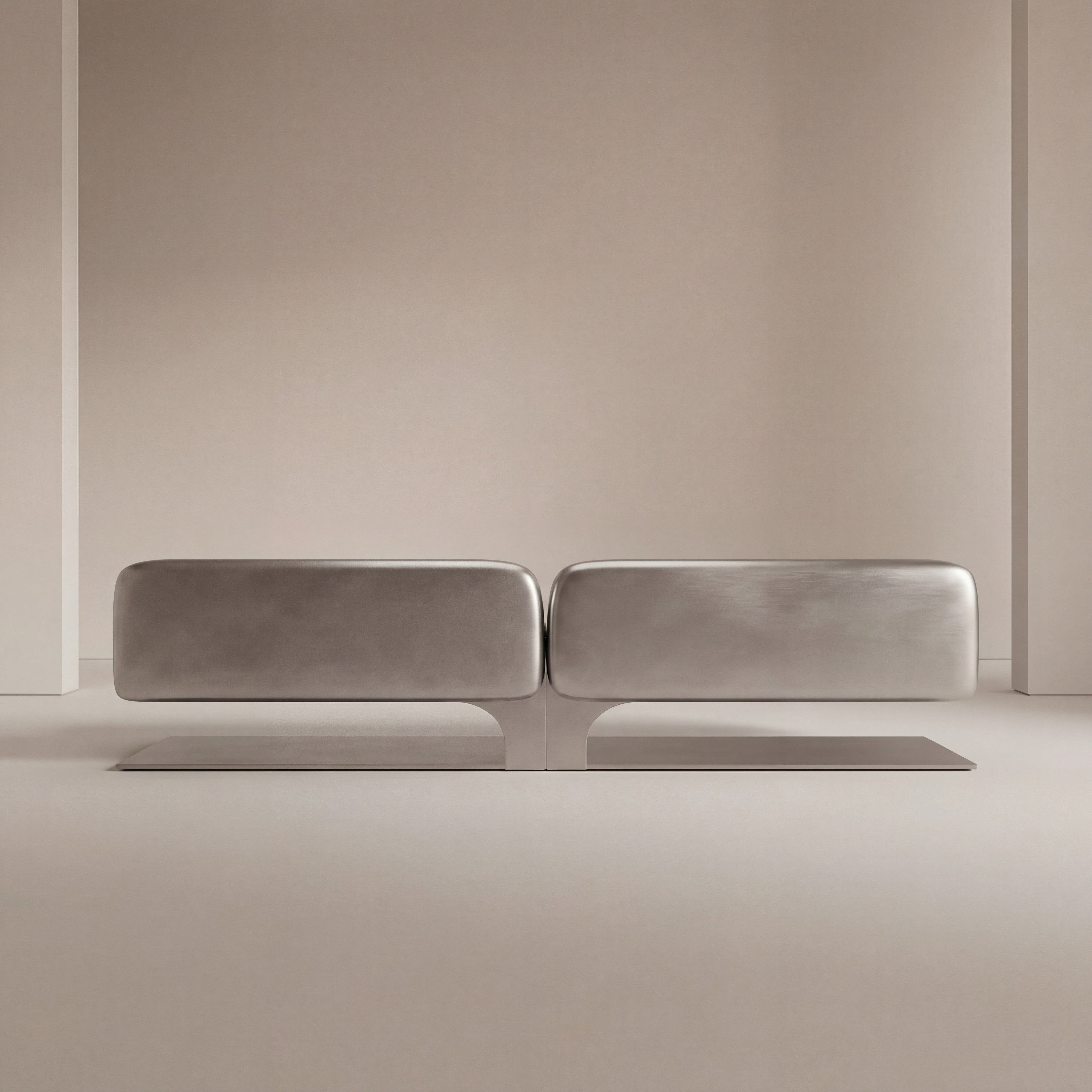 Confluence Sofa in Leather and Aluminium — detail view