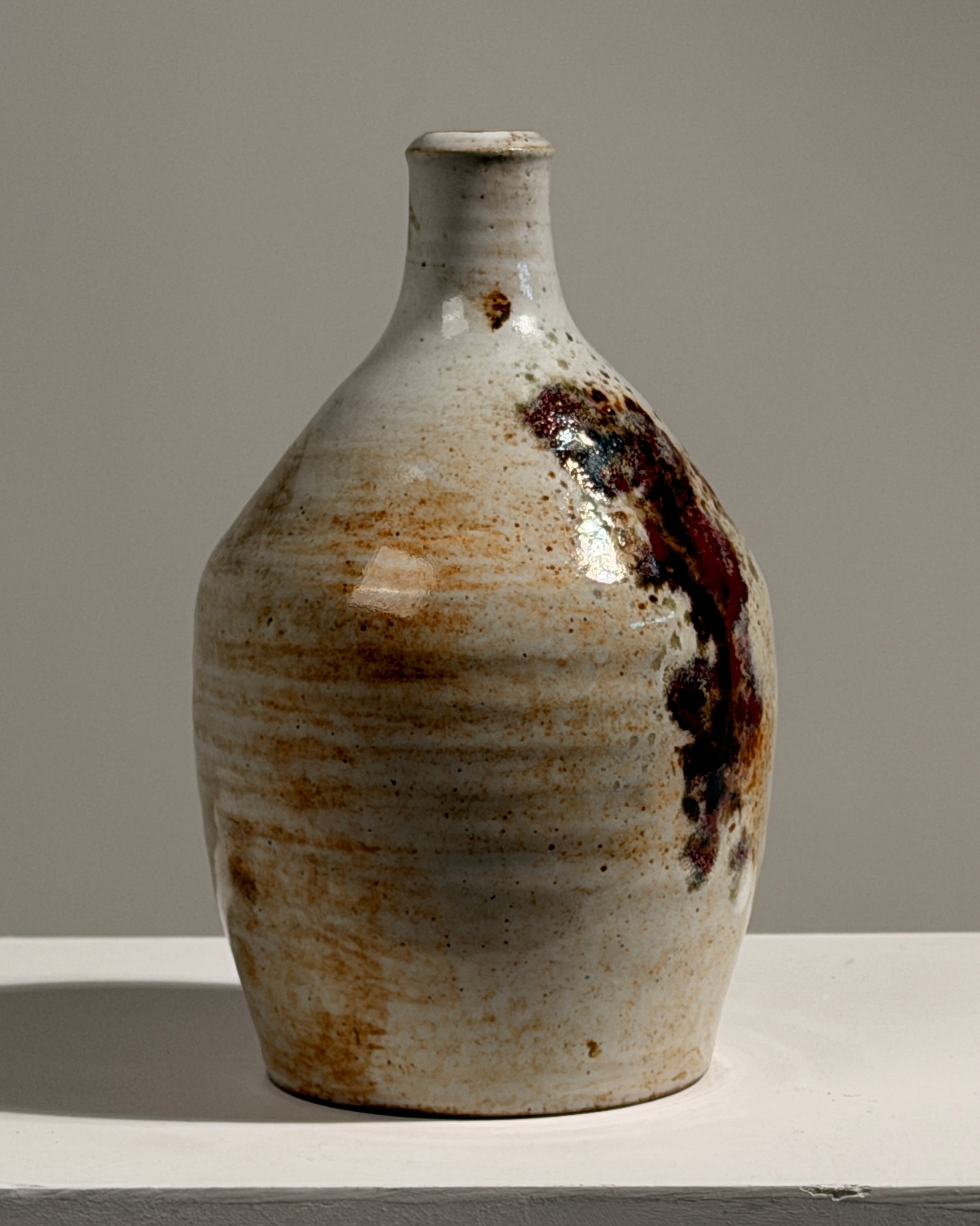Rare stoneware bud vase by Albert Breton, France, circa 1960 — detail view