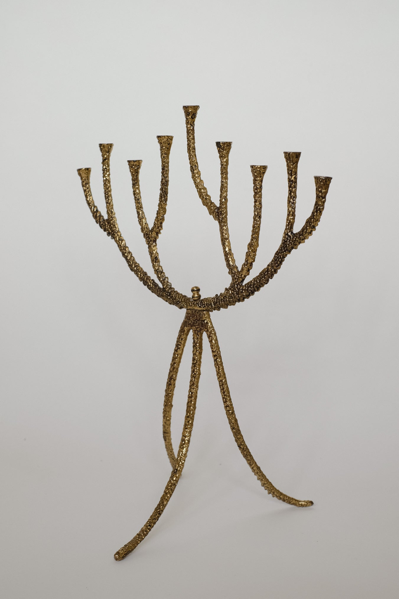 Rare Mid-Century Brutalist Bronze Candelabra — additional view
