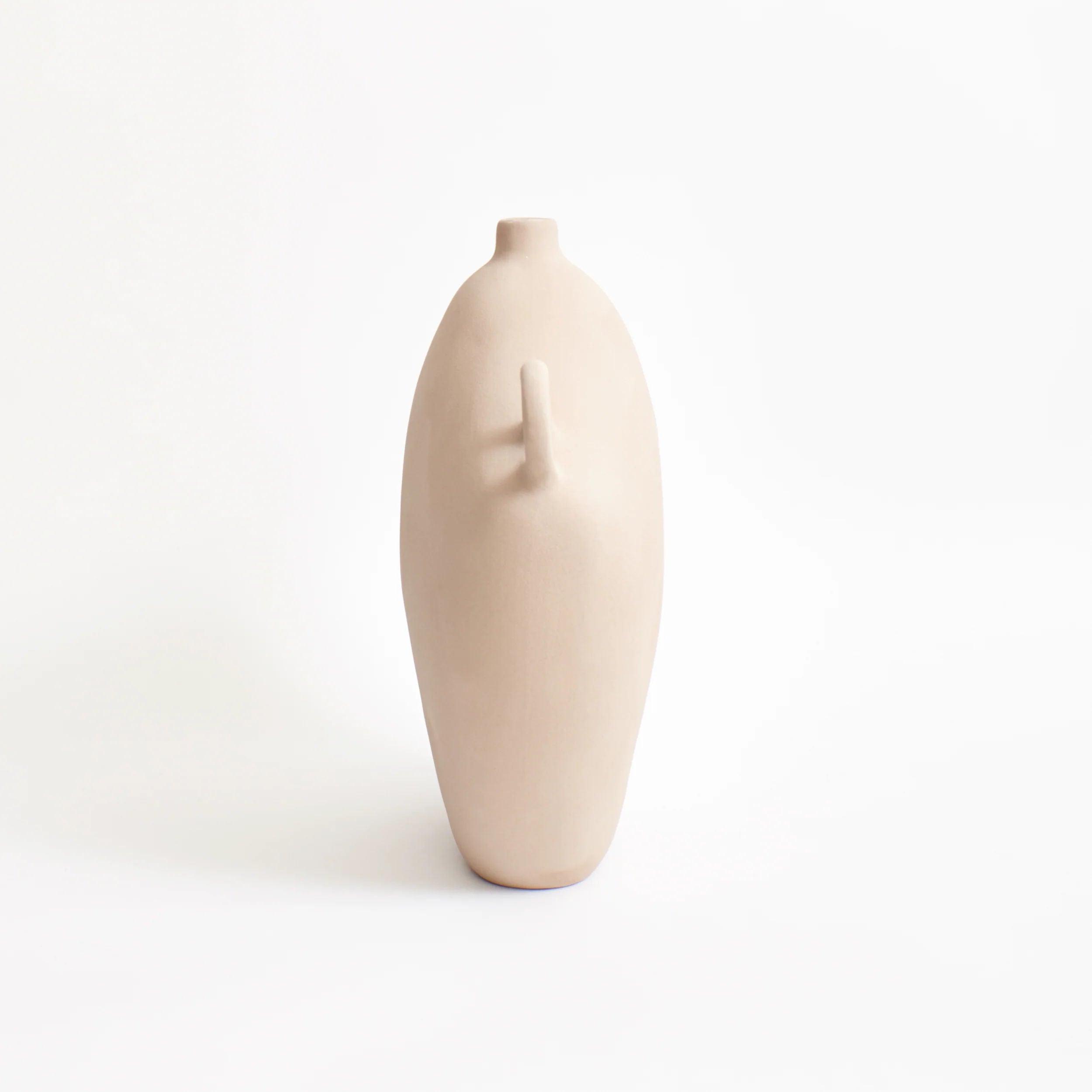 Maria Vessel - Oat — front view of handcrafted ceramic vase