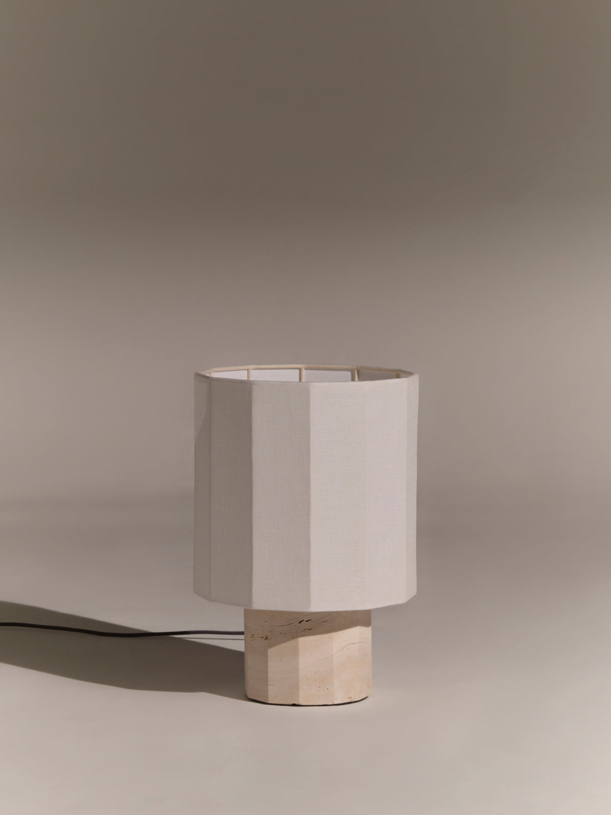 Roma II Dodecagon White Travertine by Nassi Lamps | The Oblist