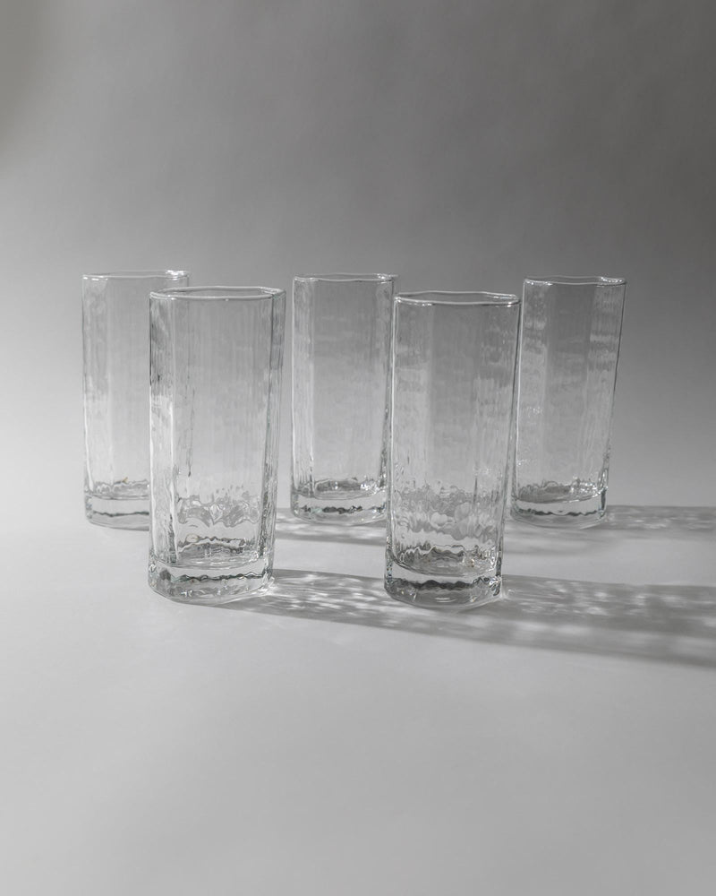1970s Drinking Glasses Set of 5 by Luminarc | The Oblist — clear glass, vintage design
