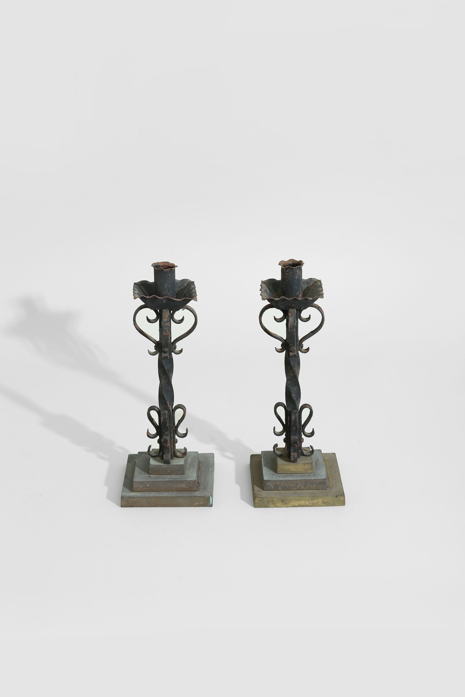 Wrought Iron Candleholder Set — detail view