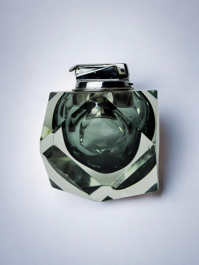 Black Sommerso Lighter by Seguso, Murano, Italy, 1970's | The Oblist — handcrafted glass, black color