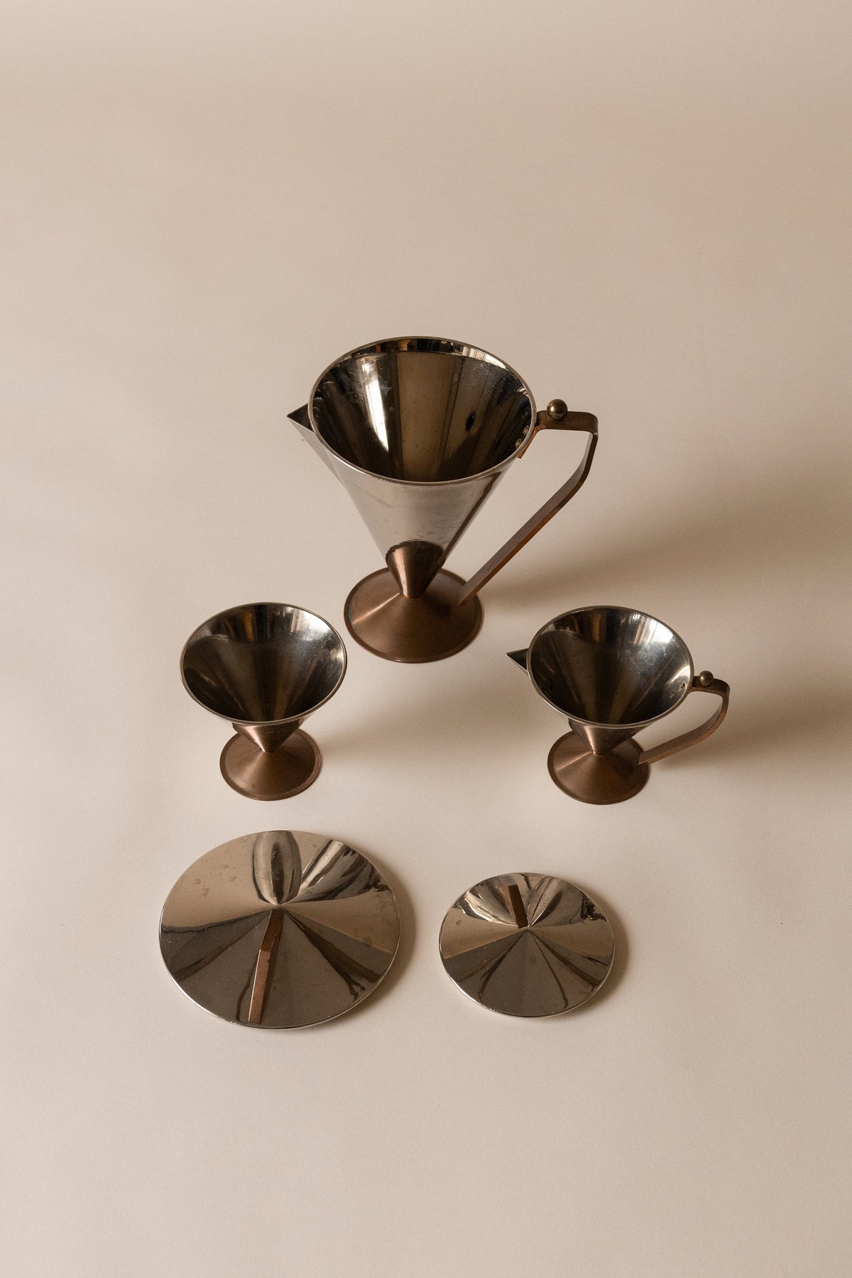 Postmodern Italian Conical Tea & Coffee Service — side angle