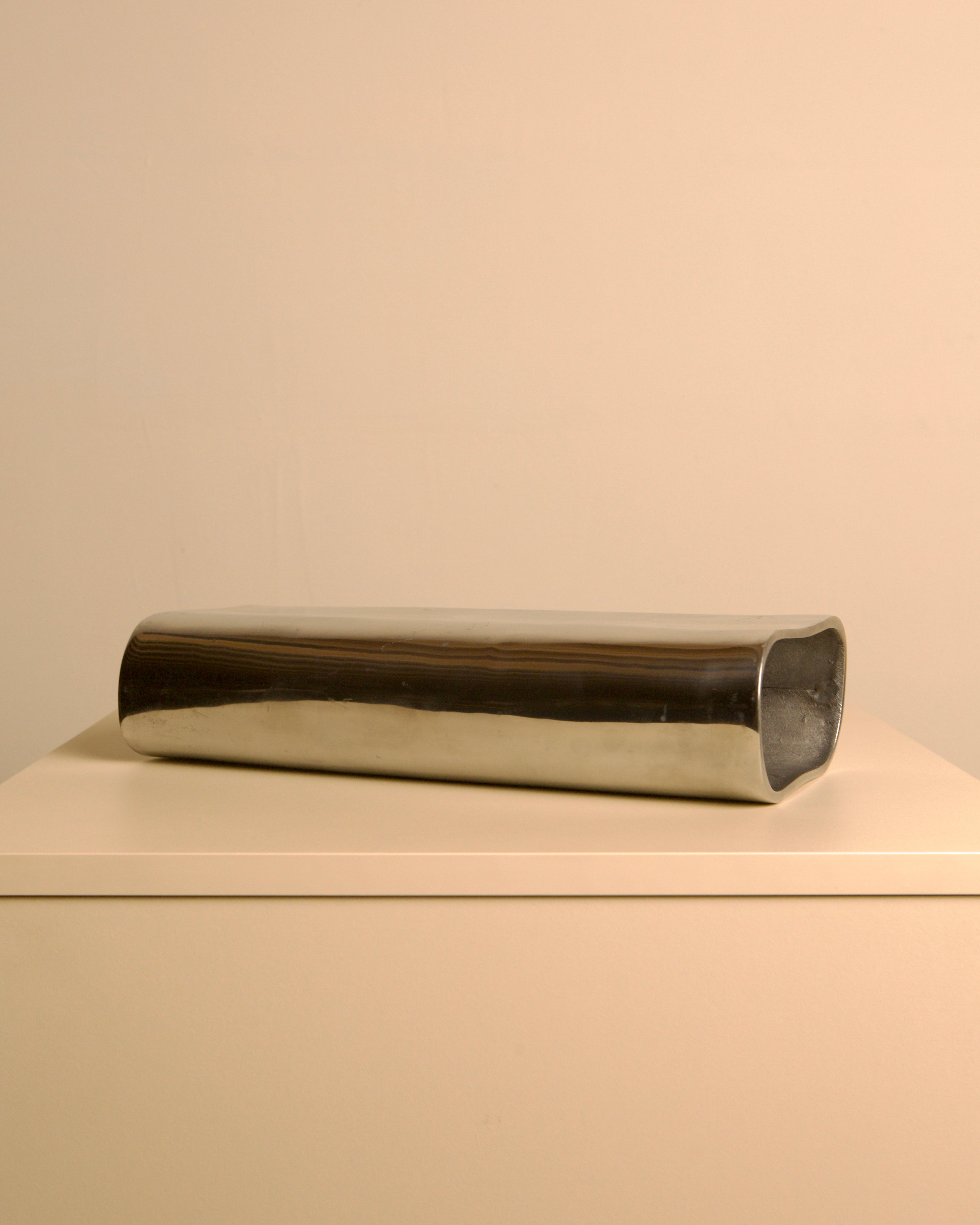 Cast Aluminium Vase, Italy, 1980s — close-up