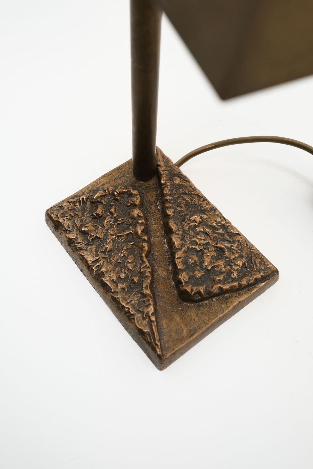 Brutalist Relief Desk Lamp, 1970s — detail view