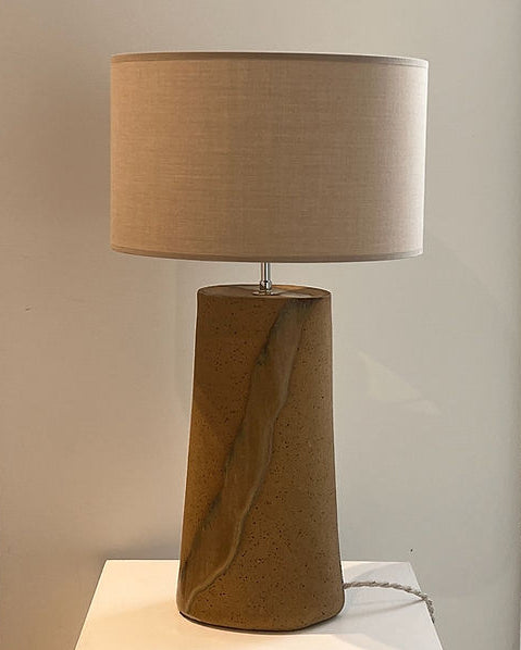 Fault Line Ceramic Table Lamp — side angle