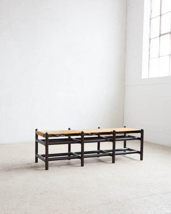 Lyndoe Bench in Solid Wood and Leather