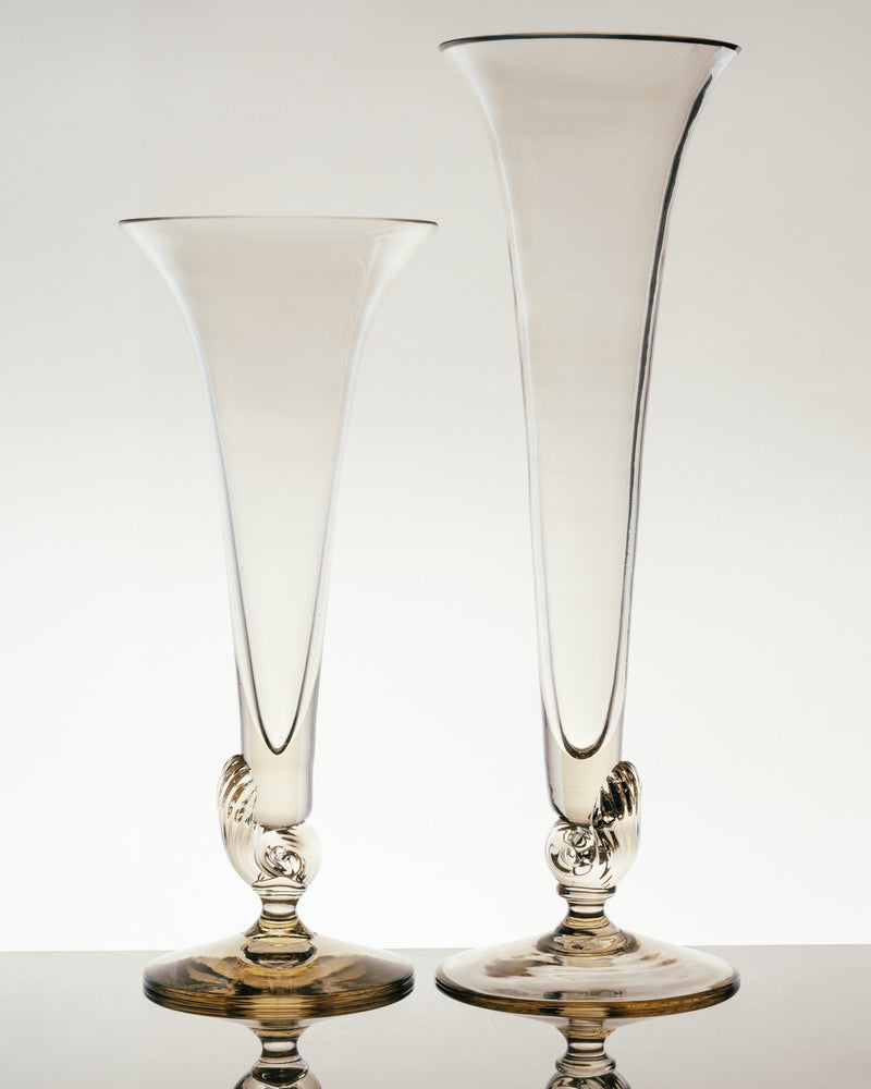 Mouthblown crystal glass vase with snail detail  by Lucie Claudia Podrabska | The Oblist