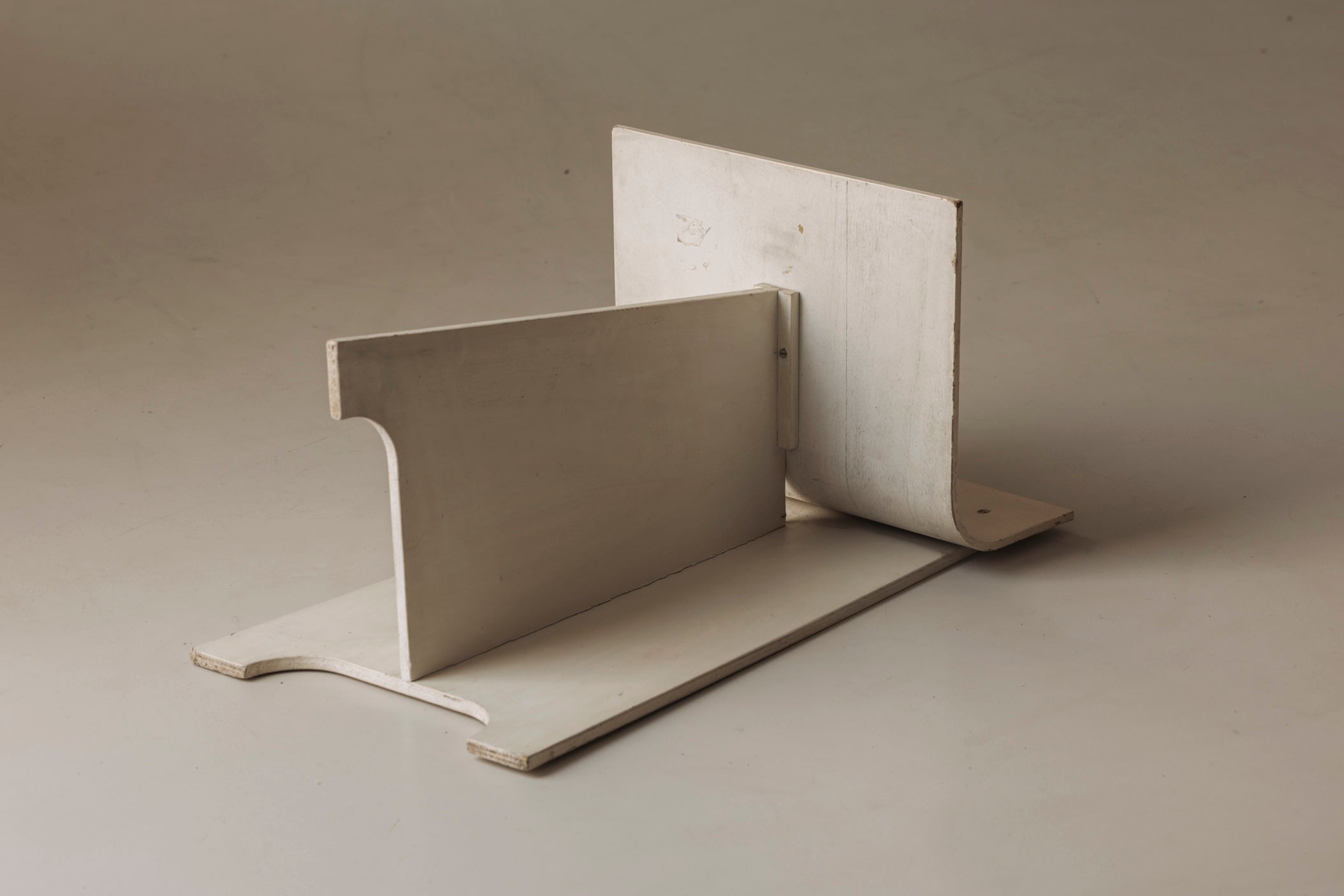 Decorative Sculptural French Off-White Plywood Accent Chair, 1940s — additional view