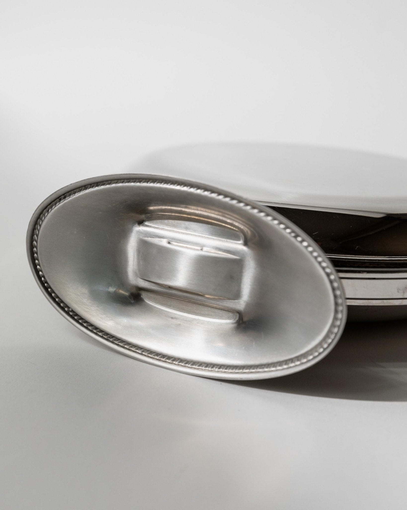 Vintage 1960s Folding Serving Tray Etagere, Three Engraved Stainless Steel Plates, Design by Carlo Alessi Mercury Series 898, Gift Idea — view 13