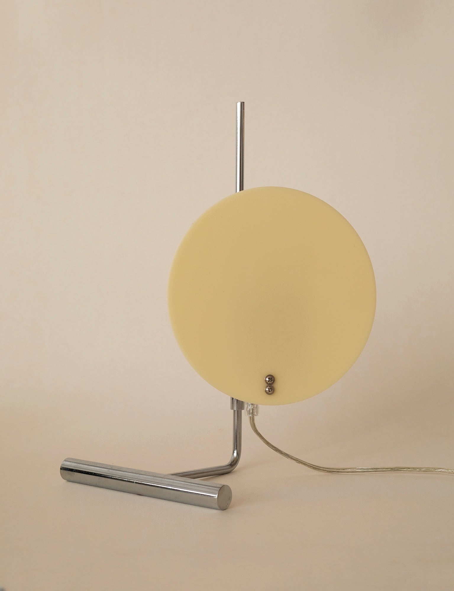 Vintage Habitat Table Lamp with Rotating Disc Shade on Chrome Stem, c. 1990 — in context