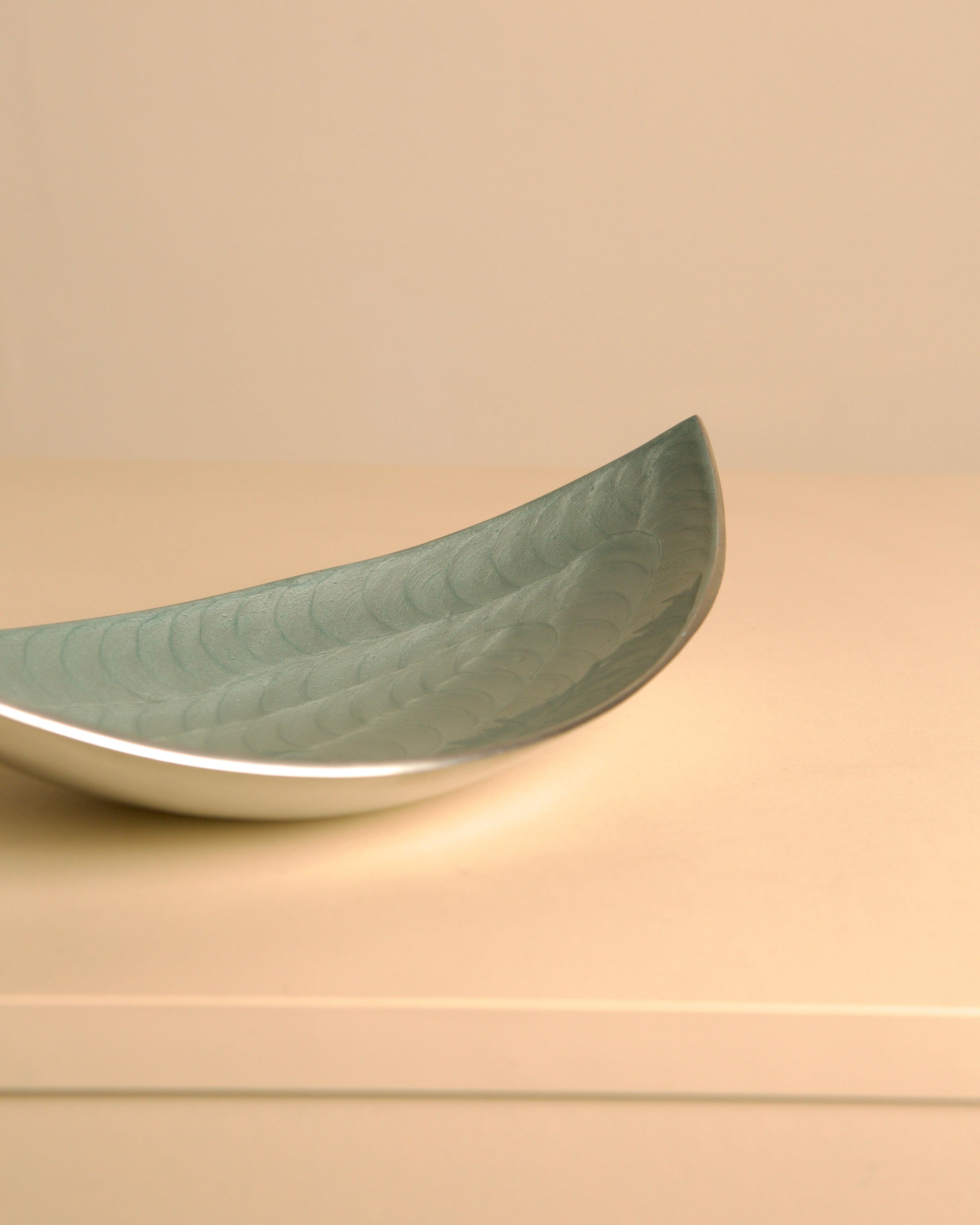 “Galassia” aluminum catchall by Brandani, 1980s — side angle