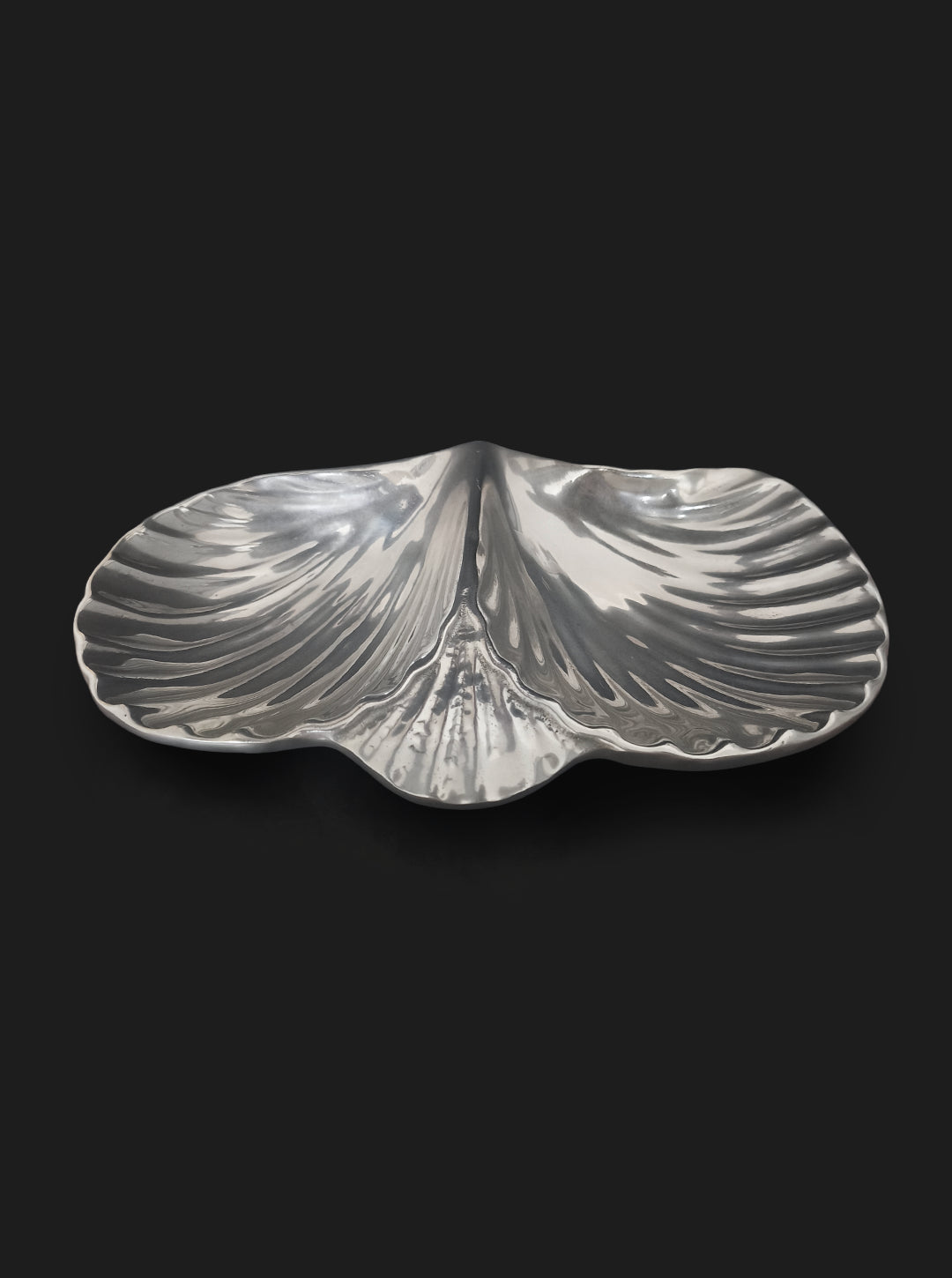 Shell Brass Double Tray — side angle