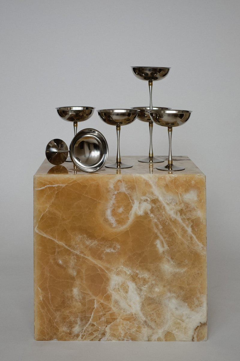 Set of 6 Large Ice Coupes by septembre studios | The Oblist — stainless steel, modern design