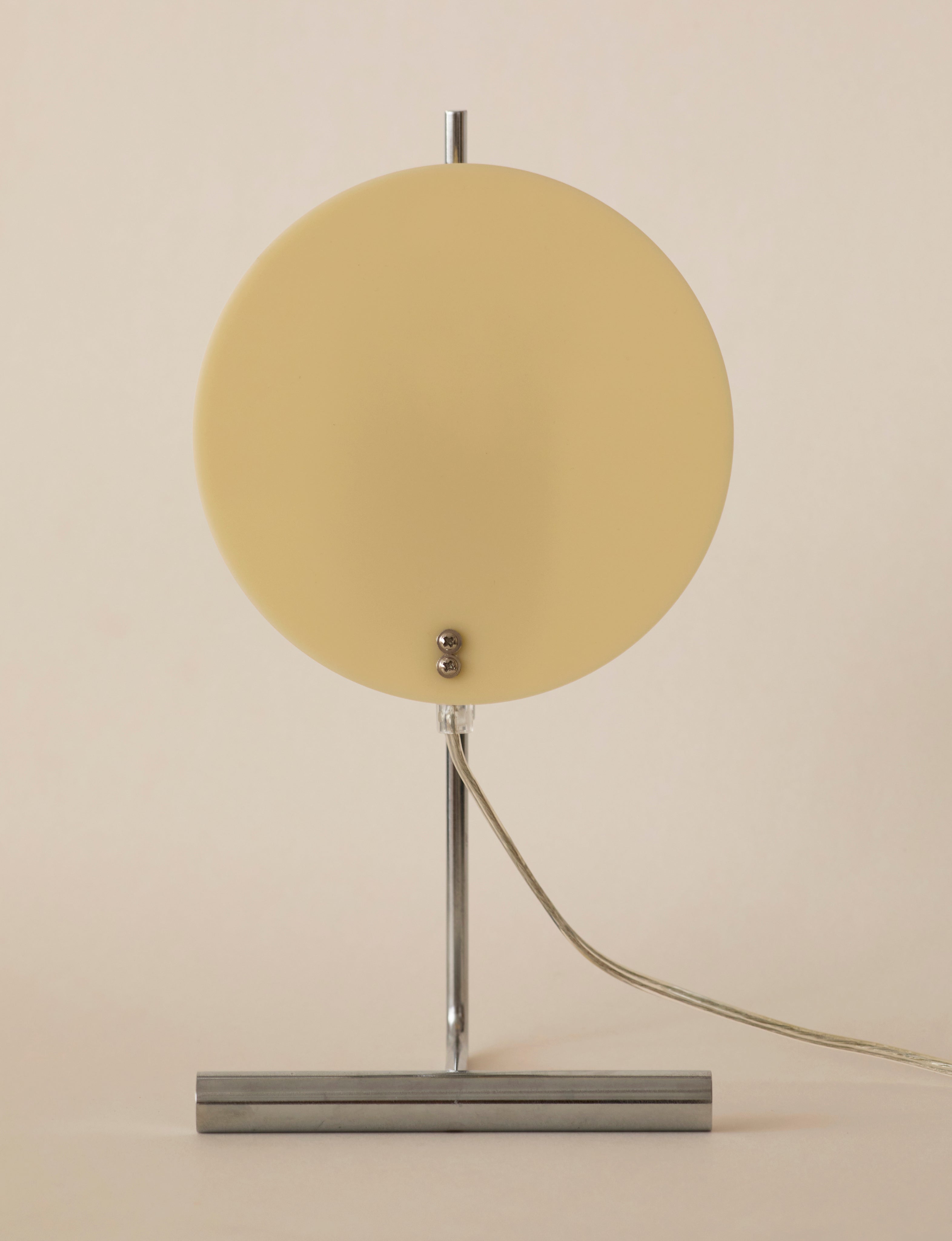 Vintage Habitat Table Lamp with Rotating Disc Shade on Chrome Stem, c. 1990 — view 9