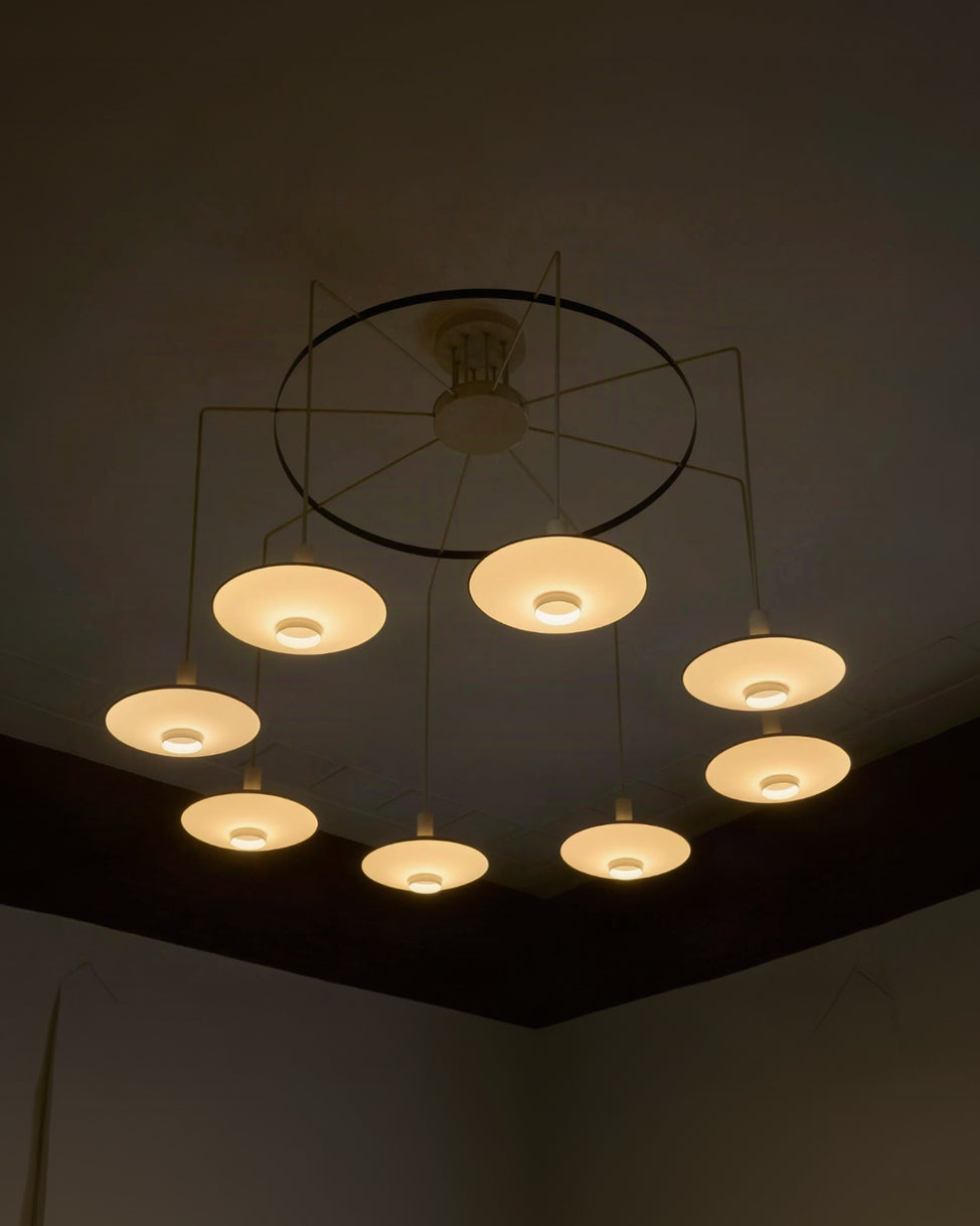 Monumental Mid-Century Chandelier in Lacquered Metal and Acrylic The Netherlands 1960 by ORNAMENTUM | The Oblist