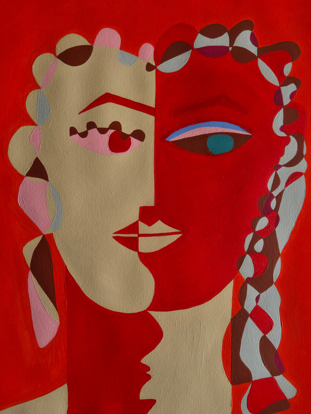 REGARDE-MOI - LE ROUGE, Painting — lifestyle setting
