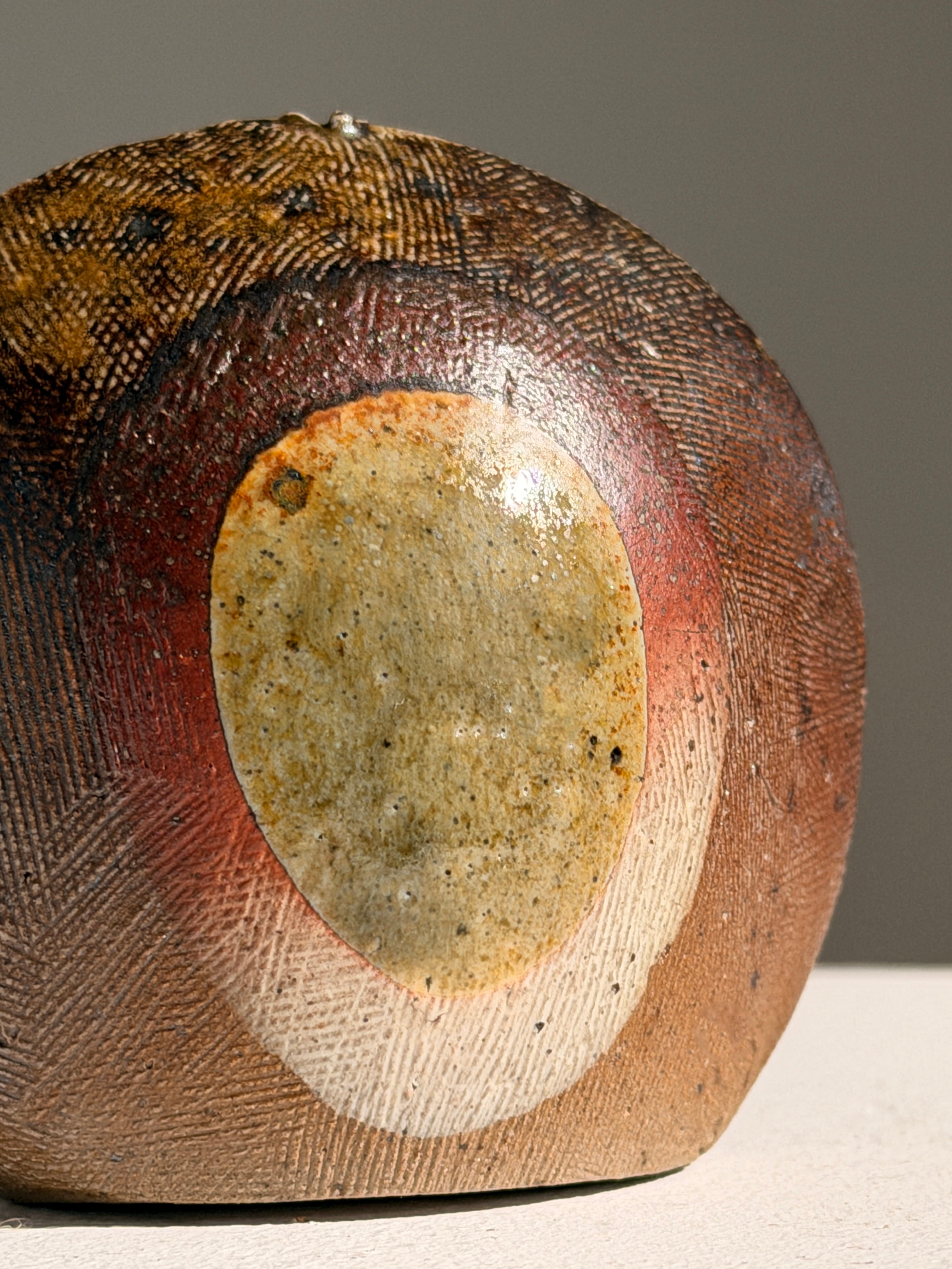 Rare Soliflore Vase by Gustave Tiffoche — close-up of textured ceramic surface