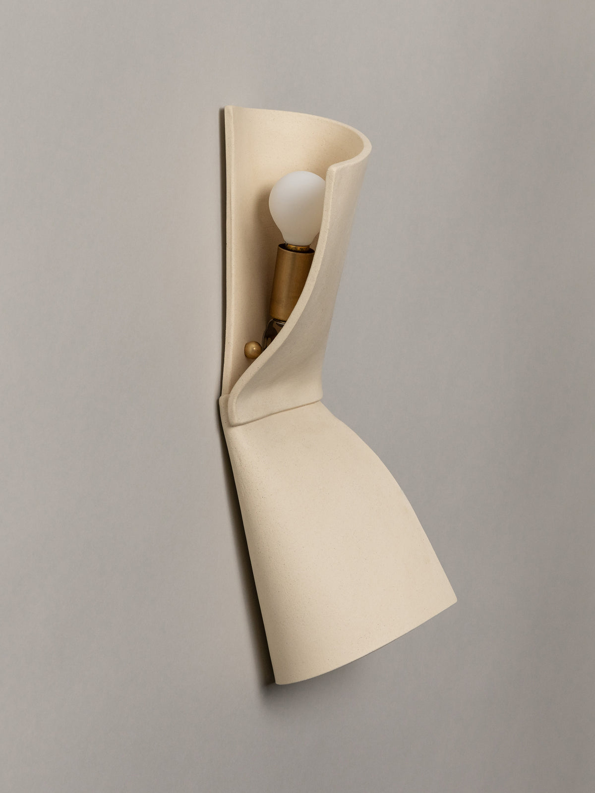 Double Shai Sconce, Bone — side angle