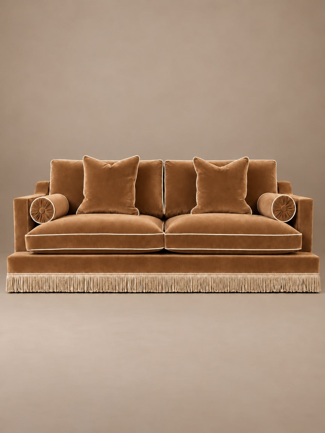 Orlando Sofa 230cm - Velvet Sangria & Cream Bullion Fringe by RIJD Interior — variant detail