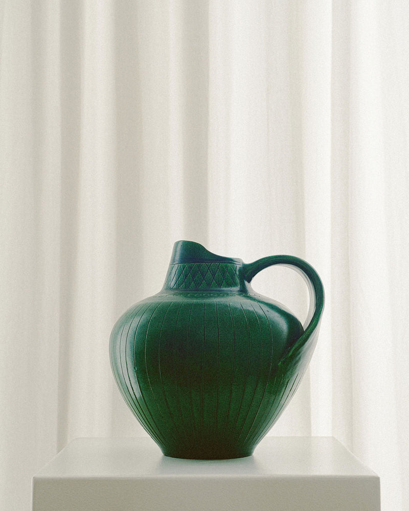 Wilhelm Kågel Hand-Thrown Ceramic Pitcher by Arcā Collections | The Oblist — handcrafted green ceramic