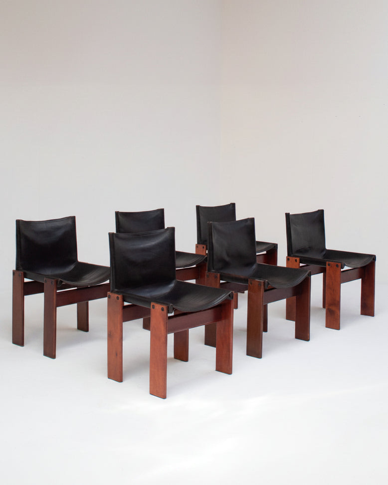 Set of 6 Monk Chairs by Afra & Tobia Scarpa for Molteni by Malata Antwerp | The Oblist