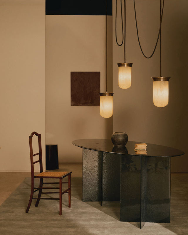 Alabaster Lanterns - YUKIMI Linear Triple Pendants by CTO Lighting | The Oblist