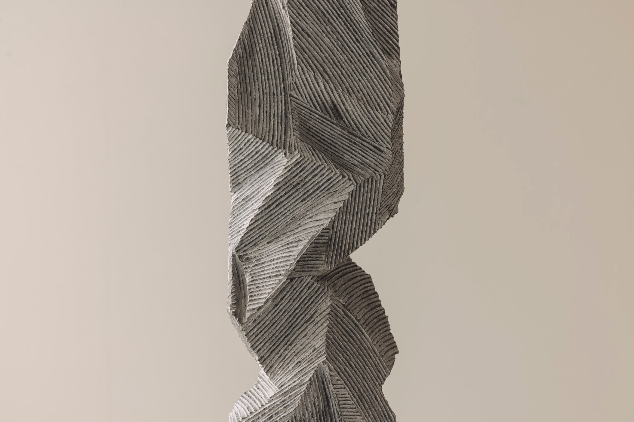Abstract sculpture Carved from natural stone by Marc Verdoodt, Belgium 1980s. — close-up