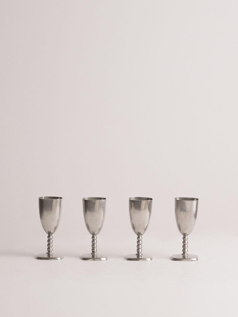 Vintage Brødrene Mylius Pewter Drinkware Sets — detail view
