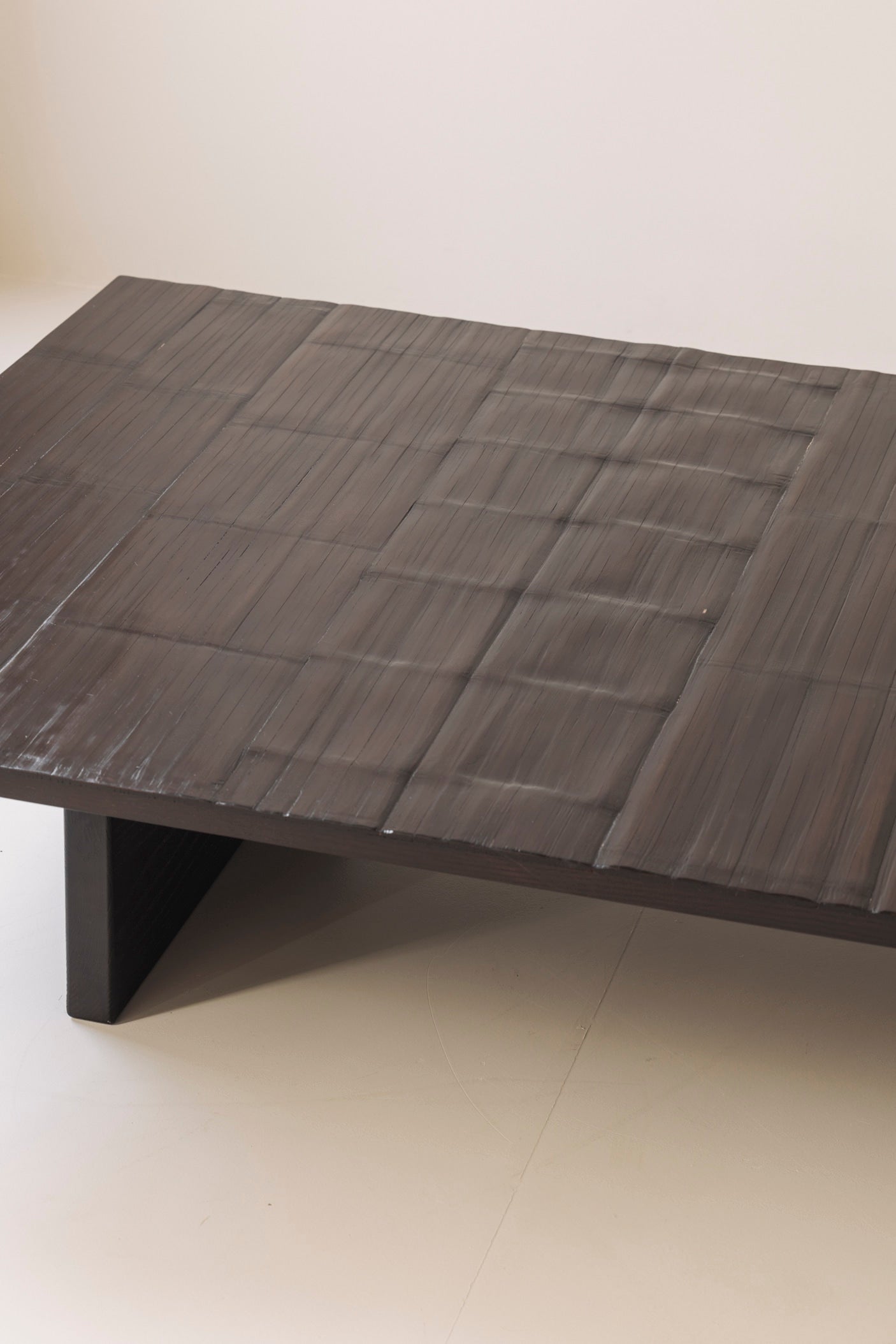 Large rectangular bamboo coffee table by Axel Vervoordt, 1980s. — lifestyle setting