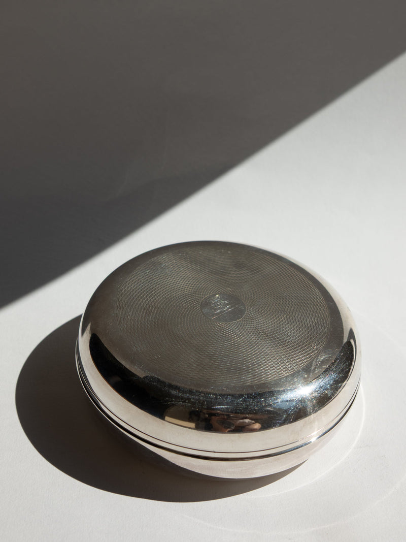 French Art Deco Engine-Turned Guilloché Silver-Plated Bonbonnière - Hallmarked. by Trove Paris | The Oblist