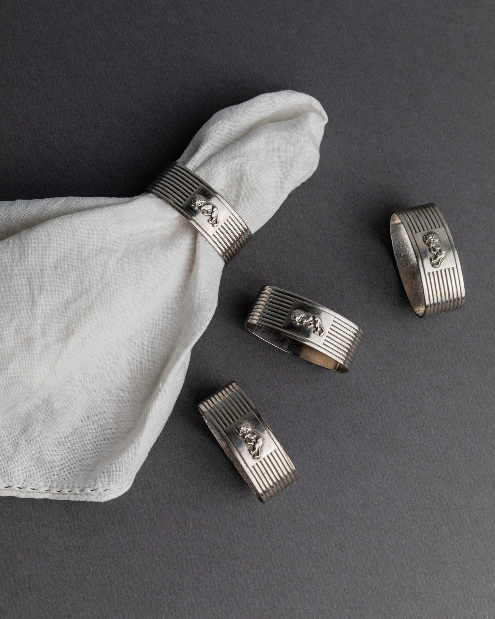 1960s Silver Plated Napkin Rings, Set of 4