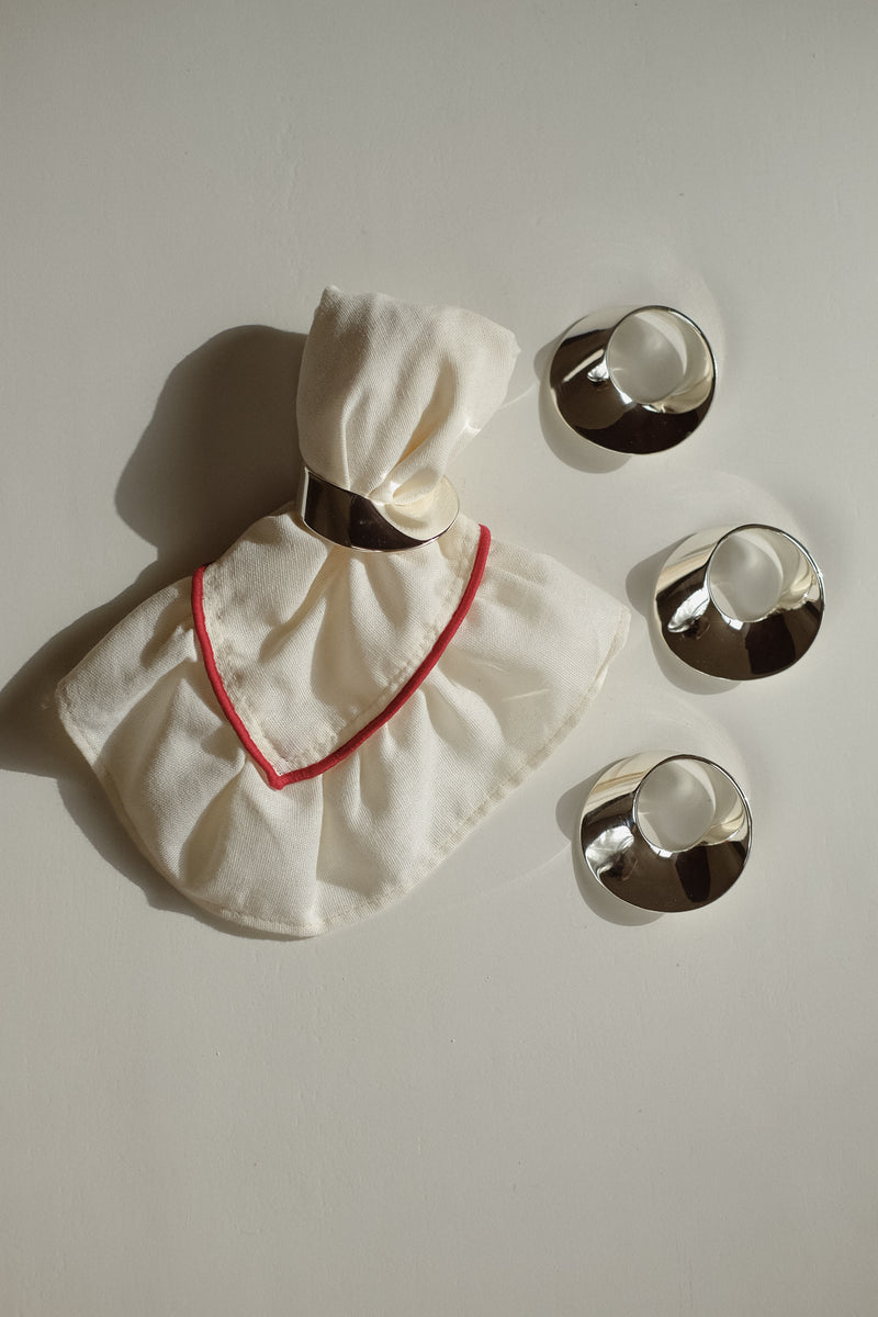 Set of 4 Silver-Plated Napkin Rings — detail view