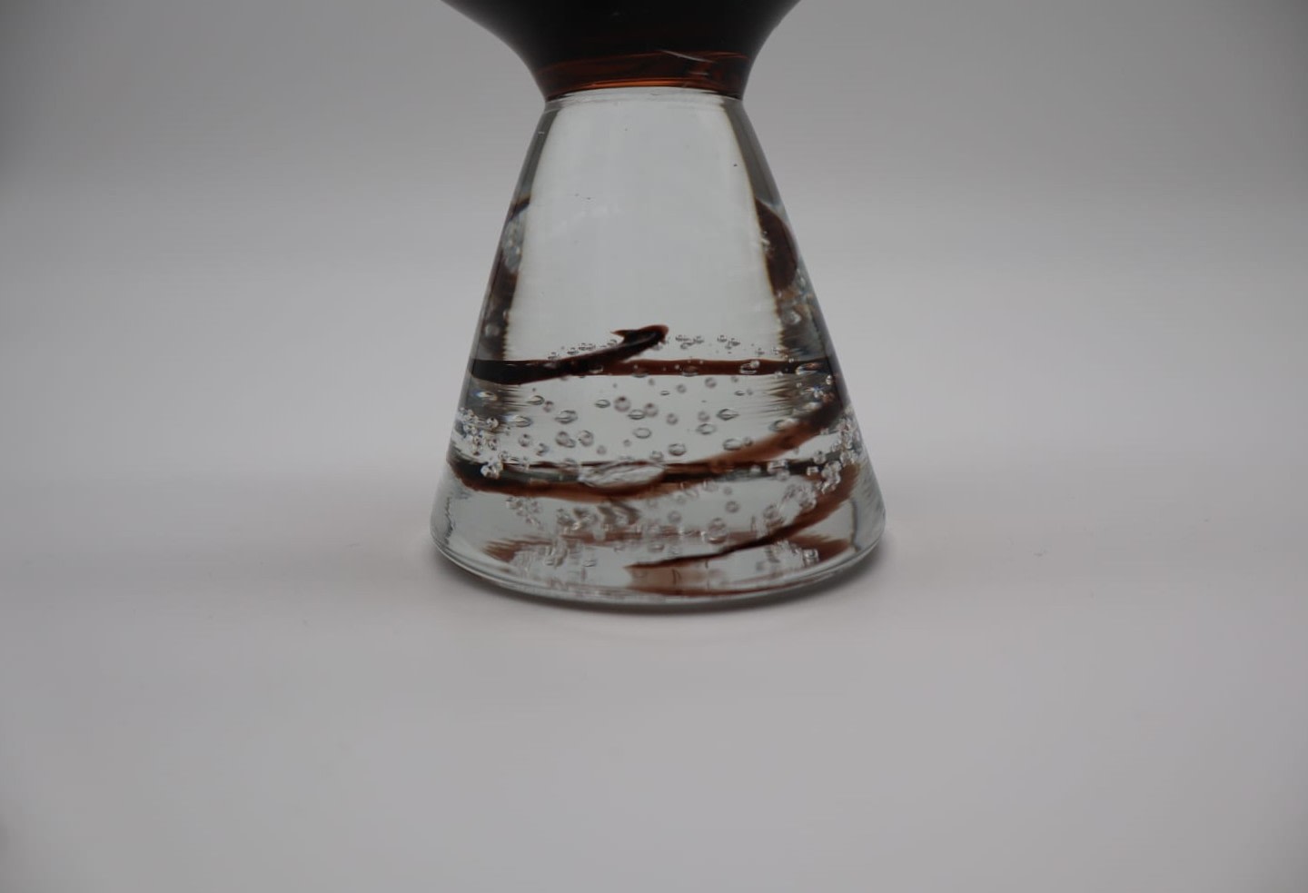 Curated Mid-Century Organic Hand-Blown Glass Sculptural Coupe – 1960s — lifestyle setting